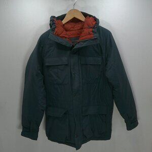 Eddie Bauer Preppy Classic Premium Goose Down Micro Therm Hooded Navy Jacket M